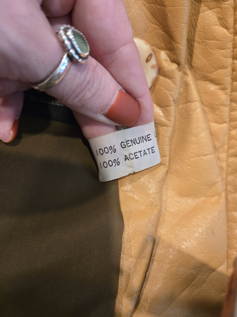 Vintage 1970s Genuine Leather Trench Coat Removable Shearling Collar Belted Boho - Picture 12 of 14